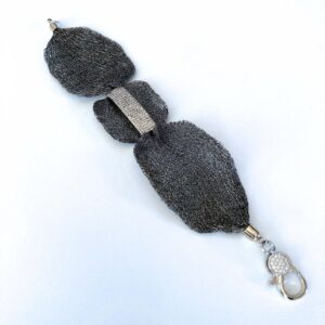 Pave Bar Sculpted Mesh Bracelet
