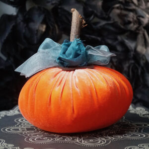 Orange/Teal Velvet Pumpkin
