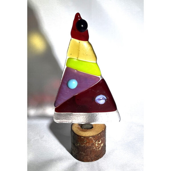 Glass Christmas Tree with Red Star