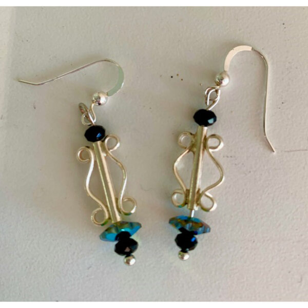 Black Harp Earring