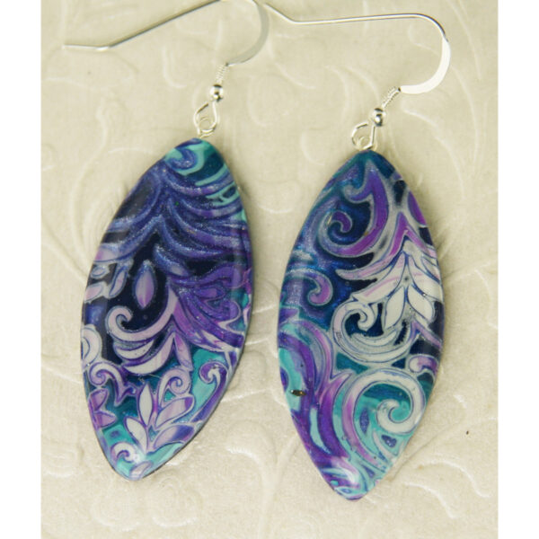 Blue Snow Swirls Earrings