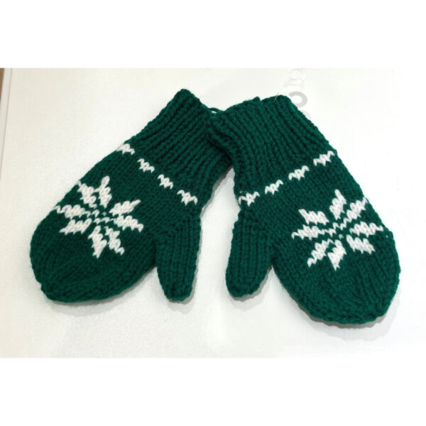 Green Snowflake Mittens