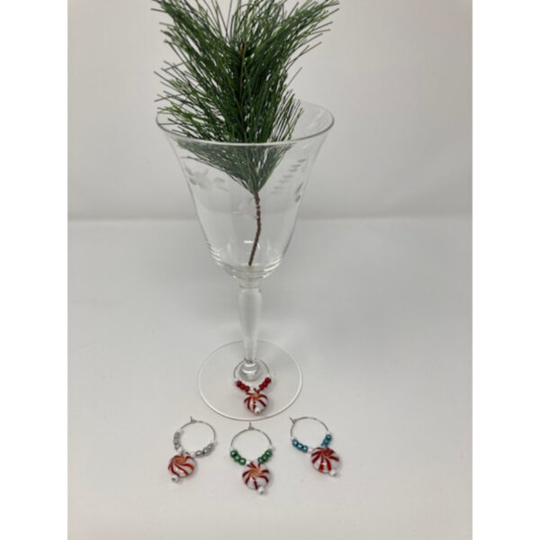 Peppermint Candy Wine Charms Set None