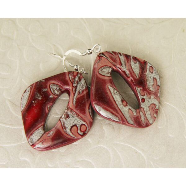 Silver & Red Shine Earrings