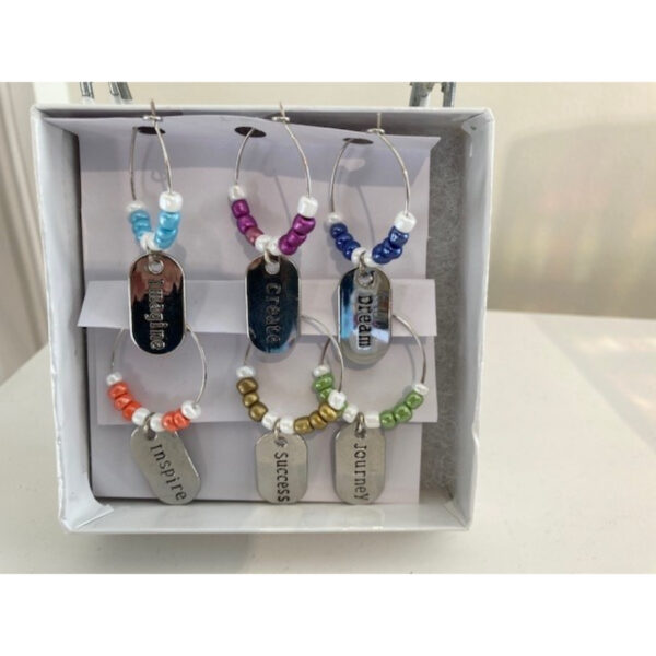 Words of Inspiration Wine Charms Set