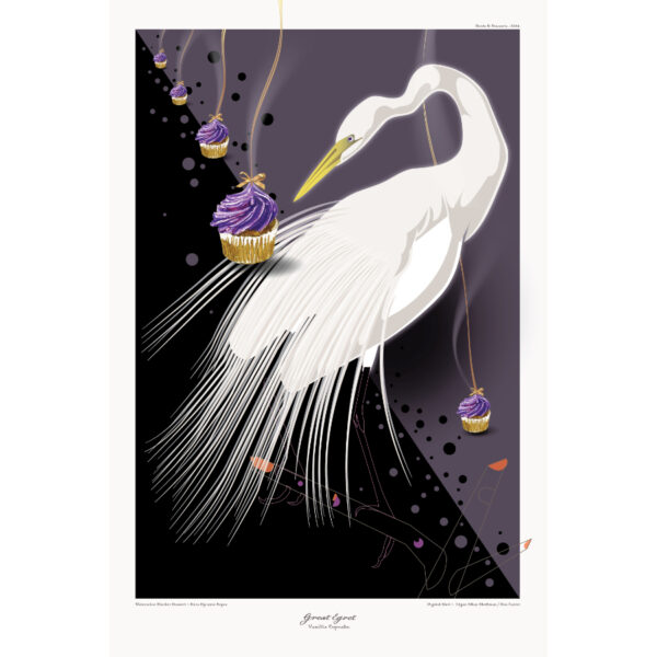 Great Egret w. Vanilla Cupcakes