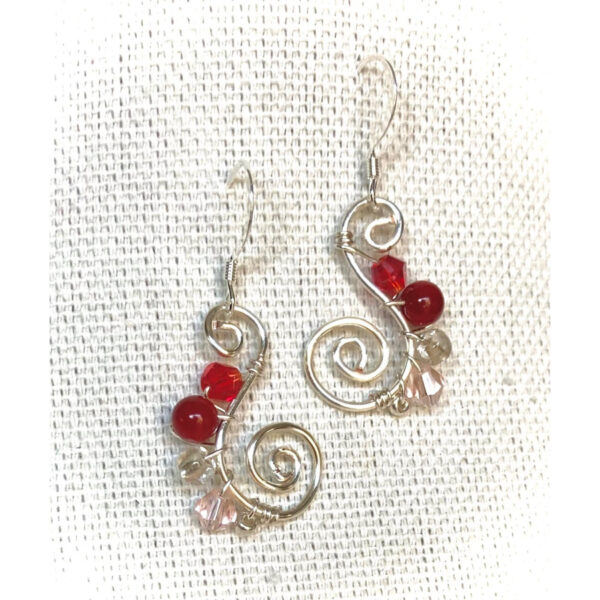 Berry Crystal Swirl Earrings