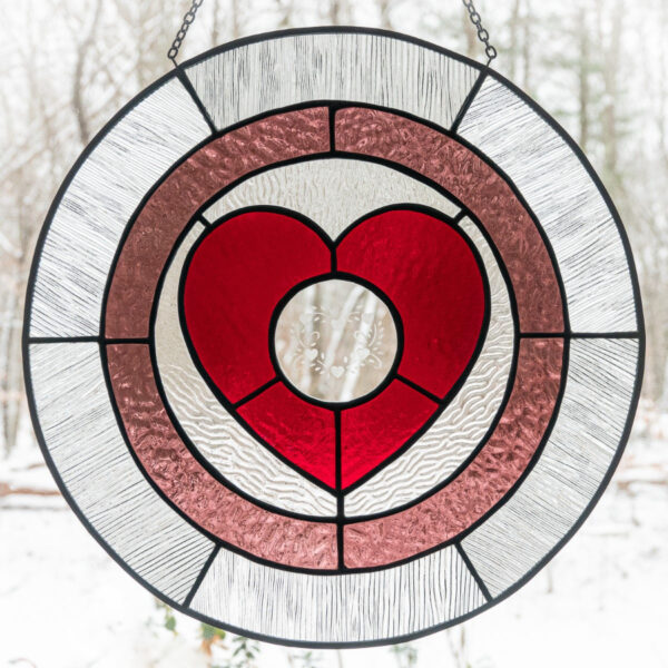 Cupid's Target Stained Glass Panel