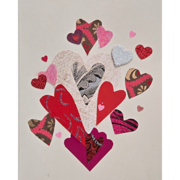 Dancing Hearts on Ivory Cardstock