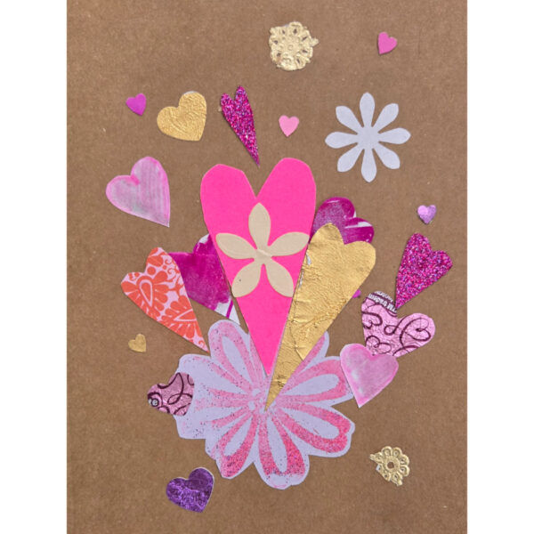 Dancing Hearts on Kraft Cardstock