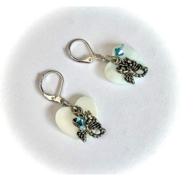 Lobster Crystal Charm Earrings