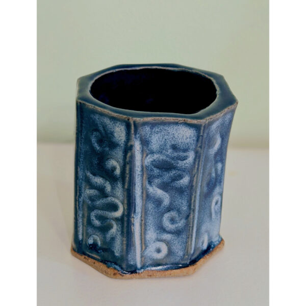 Blue Squiggle Vase