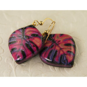 Monstera at Night Earring