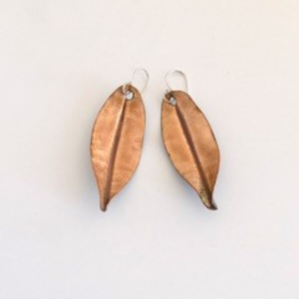 Amber Folded Leaf Earrings