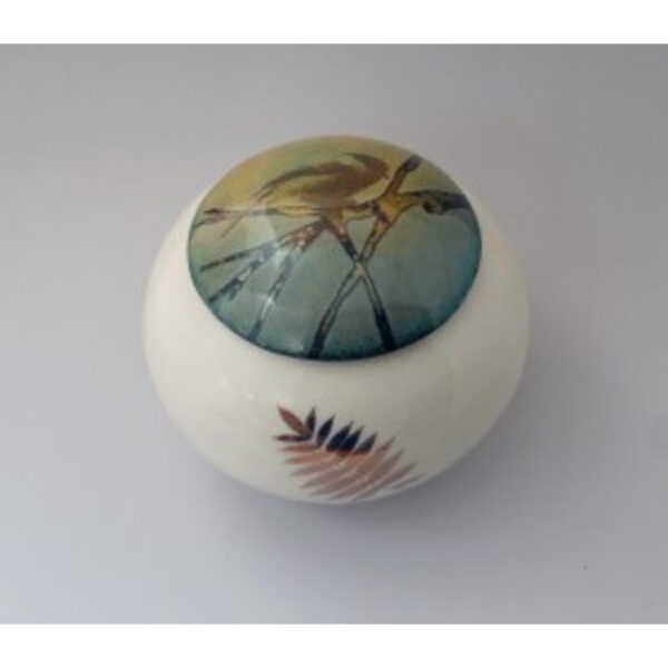 Chickadee on a Branch Lidded Vessel