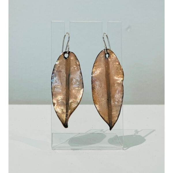 Clear Folded Leaf Earrings