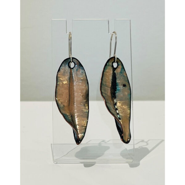 Ivory Pink Folded Leaf Earrings