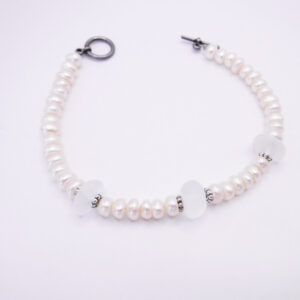Pearl and Sea Glass Bracelet