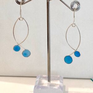 Blue Resin Dot Collection Earrings