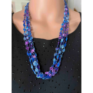 Blue Iris Beaded Necklace