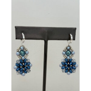 Light Blue Pearl & Crystal Earrings