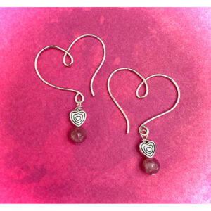 Open Heart, Silver Earrings