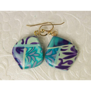 Aqua & Purple Collage Earrings