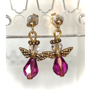 Fuscia Angel Post Earrings