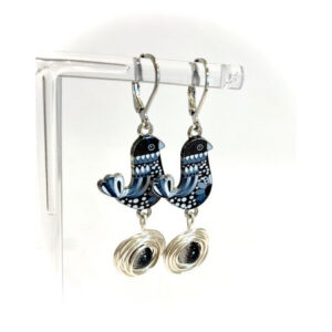 Black Nouveau Birdie Earring