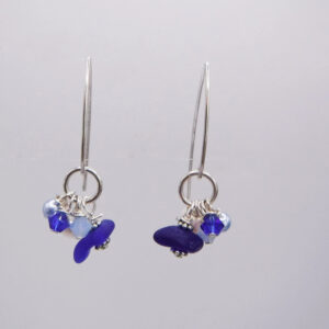 Blue Drop Sea Glass Earrings