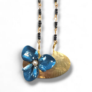 Blue Powdercoat Blossom Necklace