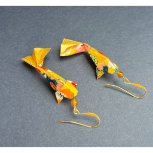 Bright Yellow Koi Fish Origami Earrings