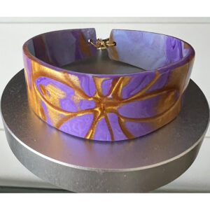Cuff of Flower in Gold & Purple