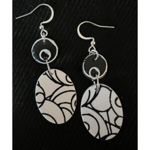 Curls in Black & White Earrings