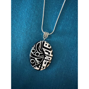 Curve Through Black & White Pendant