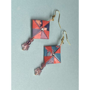 Lilac Star Origami Earrings