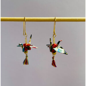 Multi-Color Crane Origami Earrings