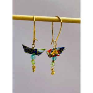 Tiny Star Boat Origami Earrings