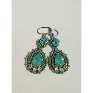 Turquoise Swarovski Bling Earrings