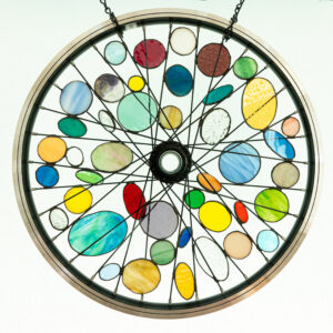 Wheelie #4 Stained Glass Panel