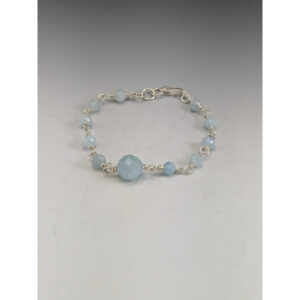 Aquamarine Wire Wrapped Bracelet