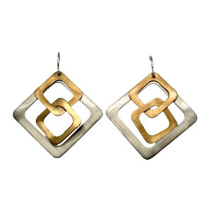 Brass Windowpane Earrings