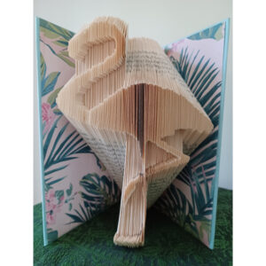 Flamingo Folded Book Art