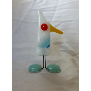Funny White Bird w. Blue Wing