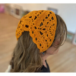 Golden Floral Crochet Kerchief