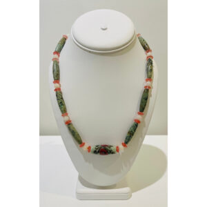Lichen and Rose Necklace
