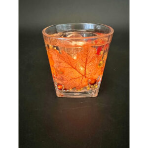 Orange Leaf Autumn Sparkle Tealight Holder