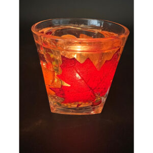 Red Leaf Autumn Sparkle Tealight Holder