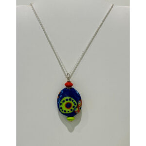 Blue Happy Bead Pendant