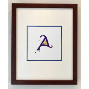 Book of Kells Letter A with Ornaments Framed
